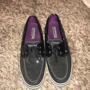 Black sparkly sperrys